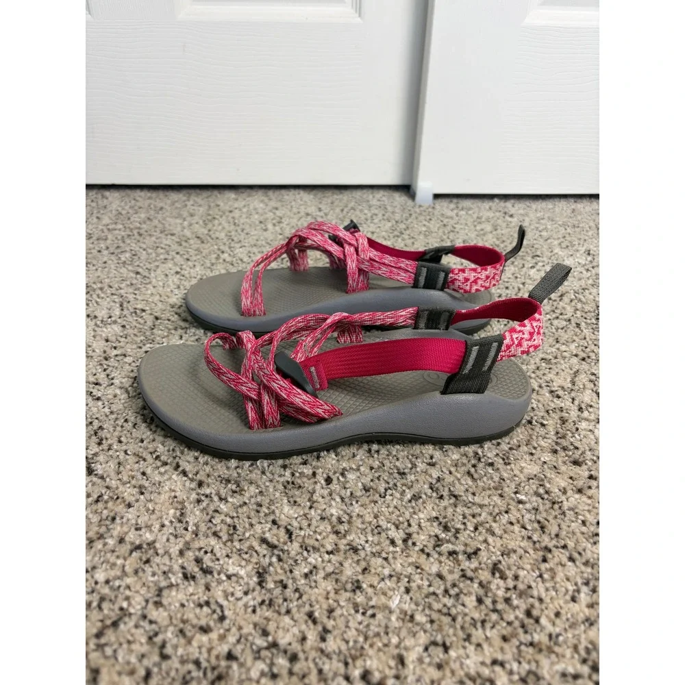 Chaco Sandals Kids Size 6 Z/1 Ecotread Adjustable Straps Pink Grey